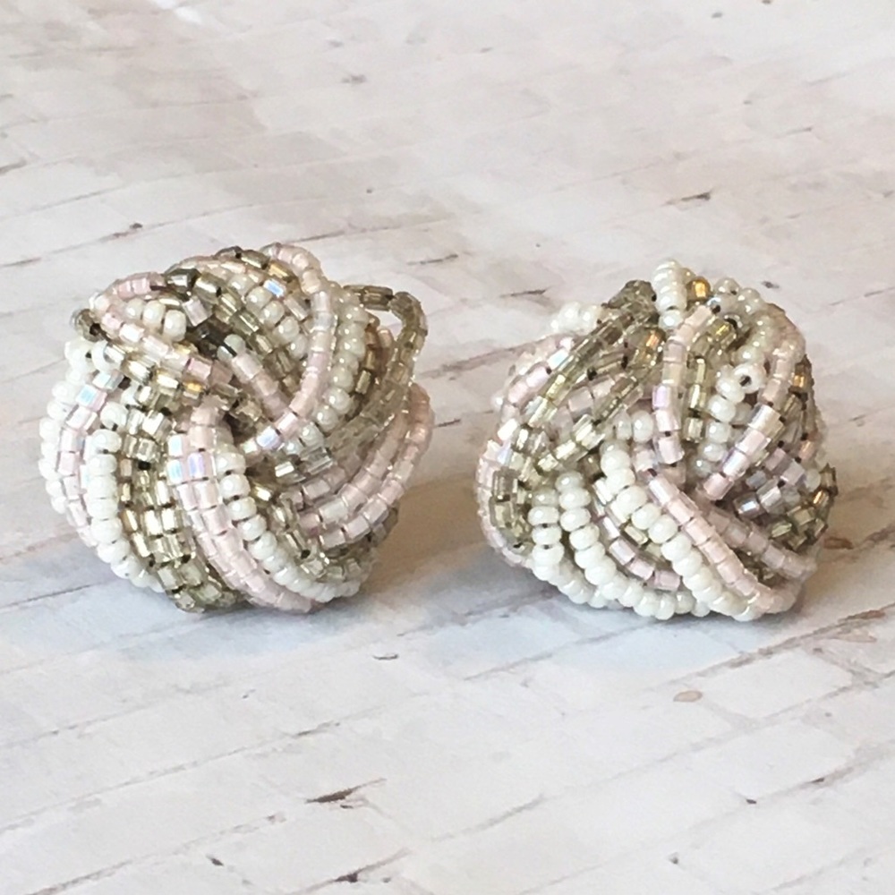 Vintage beaded knot earrings